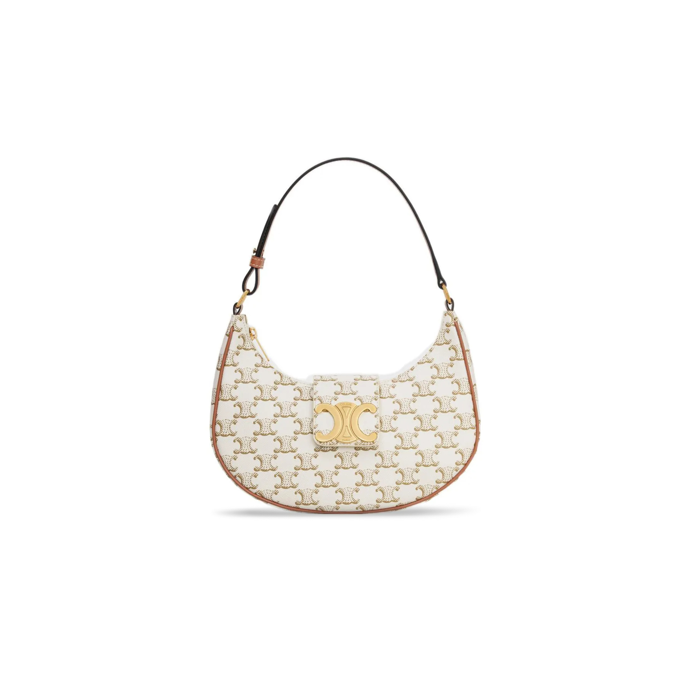 Ce**e medium ava triomphe bag in triomphe canvas and calfskin 114492bzj.01bc (23*13.5*6cm)